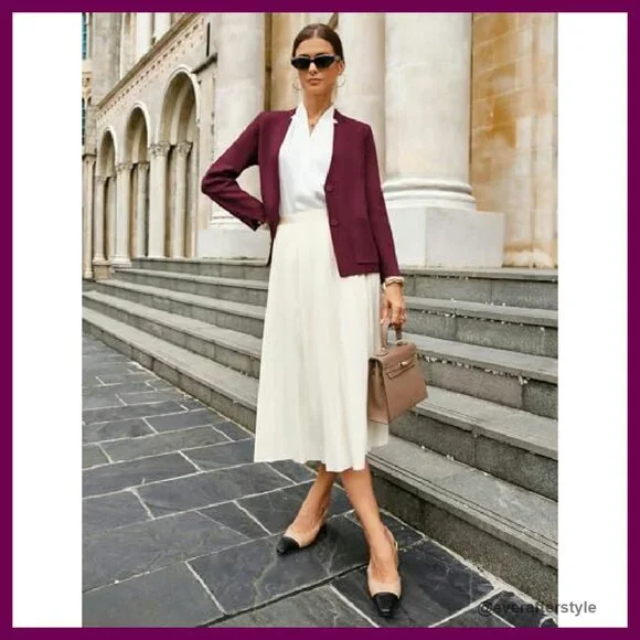 Knit Blazer Cardigan Professional Casual Work Jacket Long Sleeve Pockets